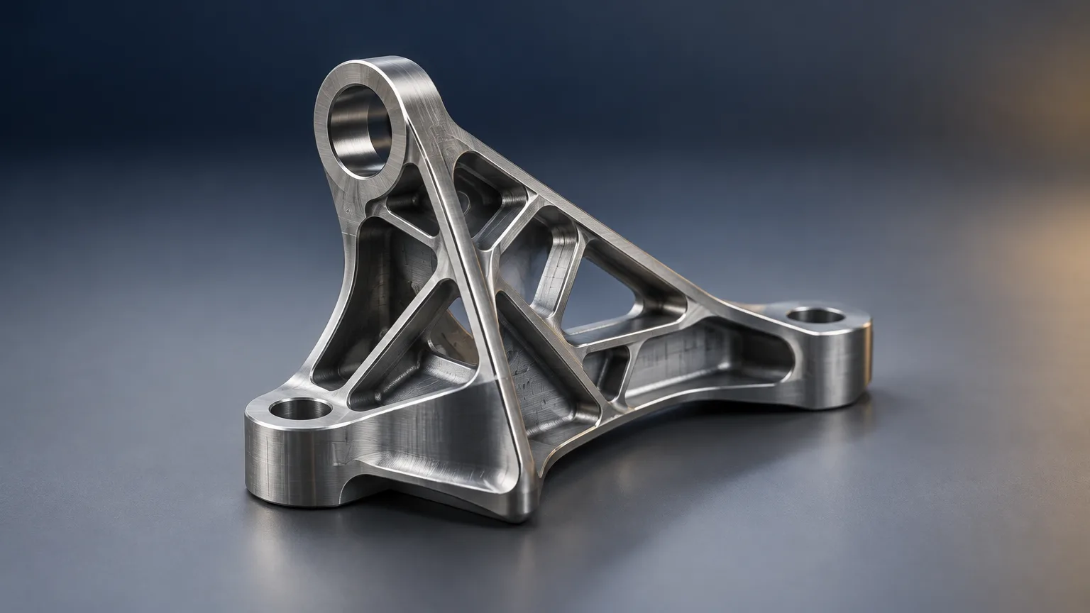 Aerospace CNC machining of a precision aluminum bracket on a multi-axis machining center