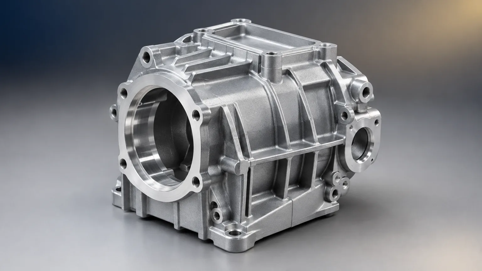 Aluminum die casting cell showing a steel die and cast part