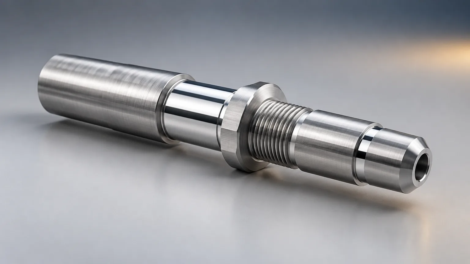 Precision CNC turning of a metal shaft on a lathe