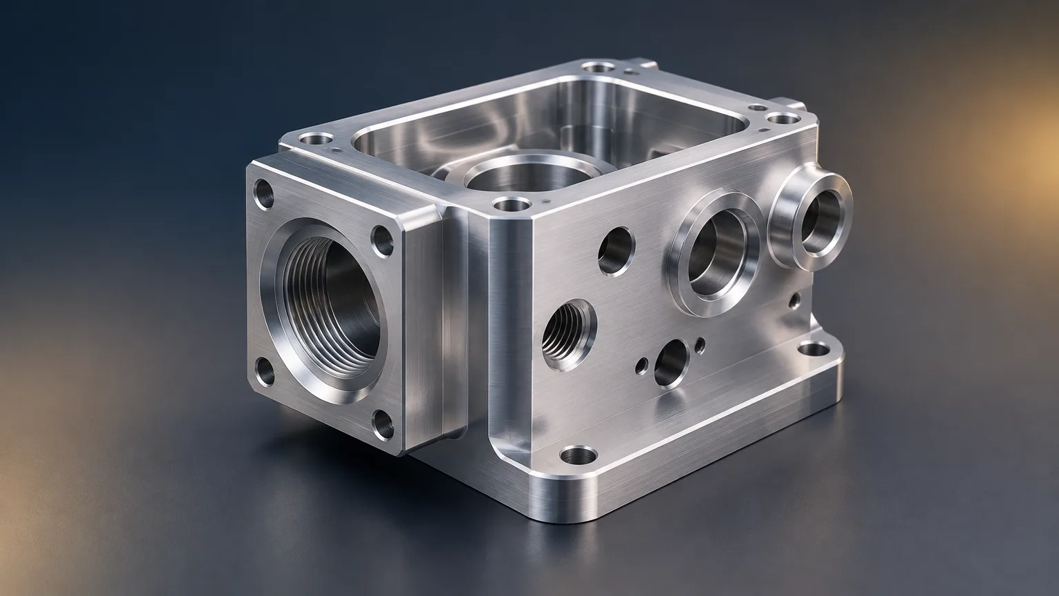 CNC prototype machining of a metal part on a vertical machining center