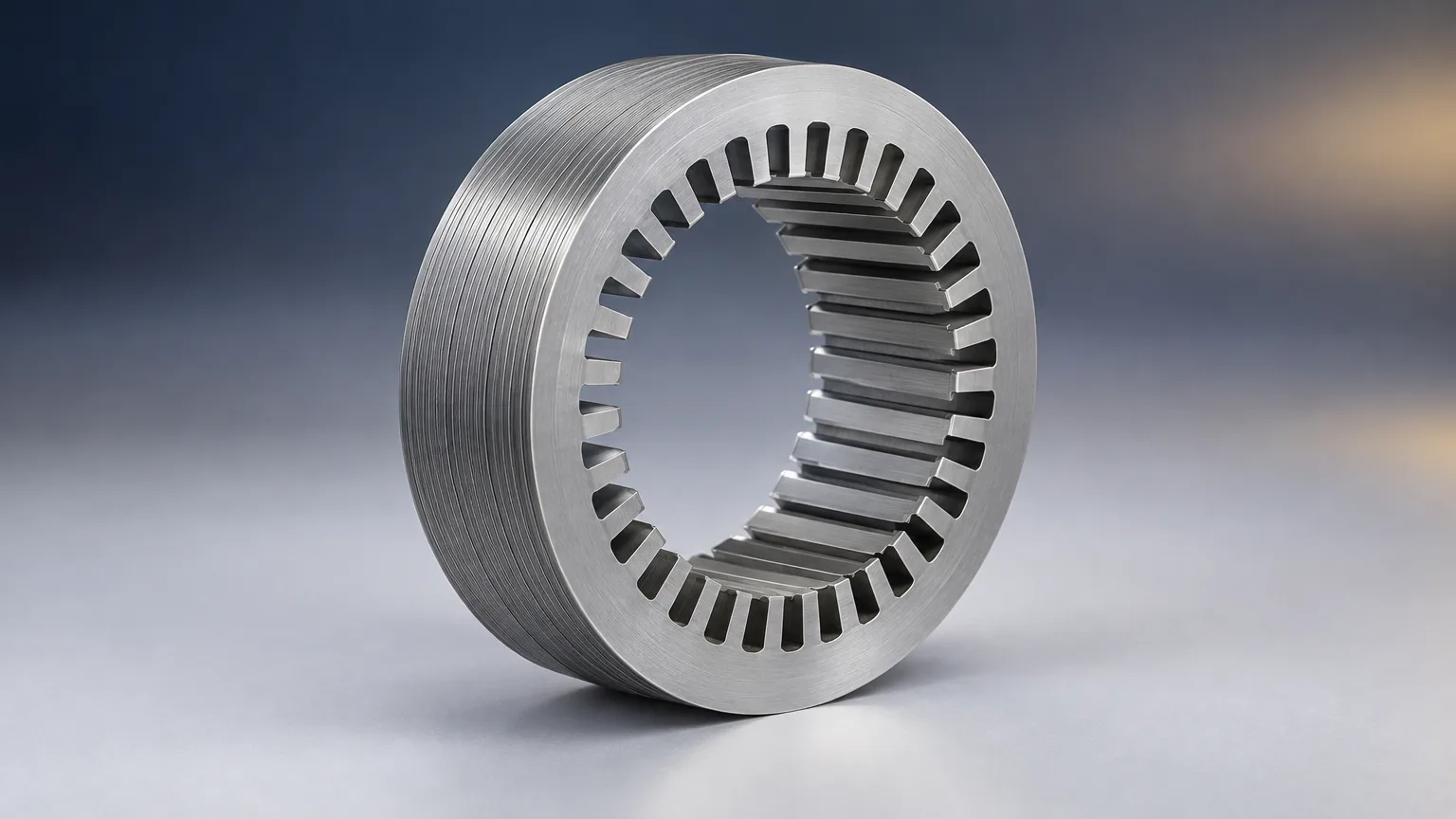 Laser-cut stator core lamination stack for an EV traction motor