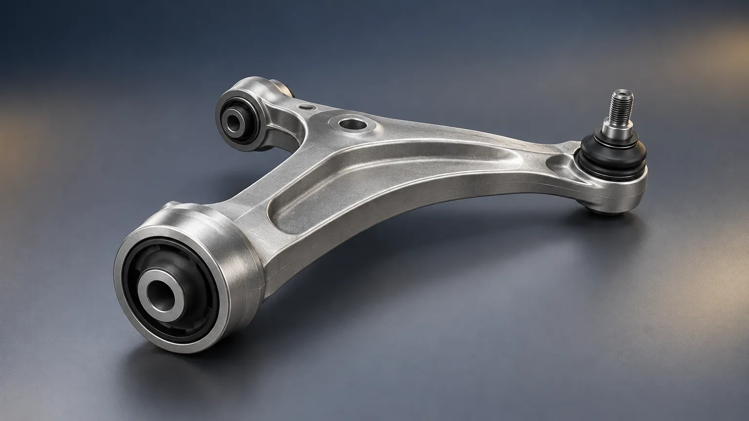 Control arm, steering knuckle and bushing components used in suspension parts manufacturing