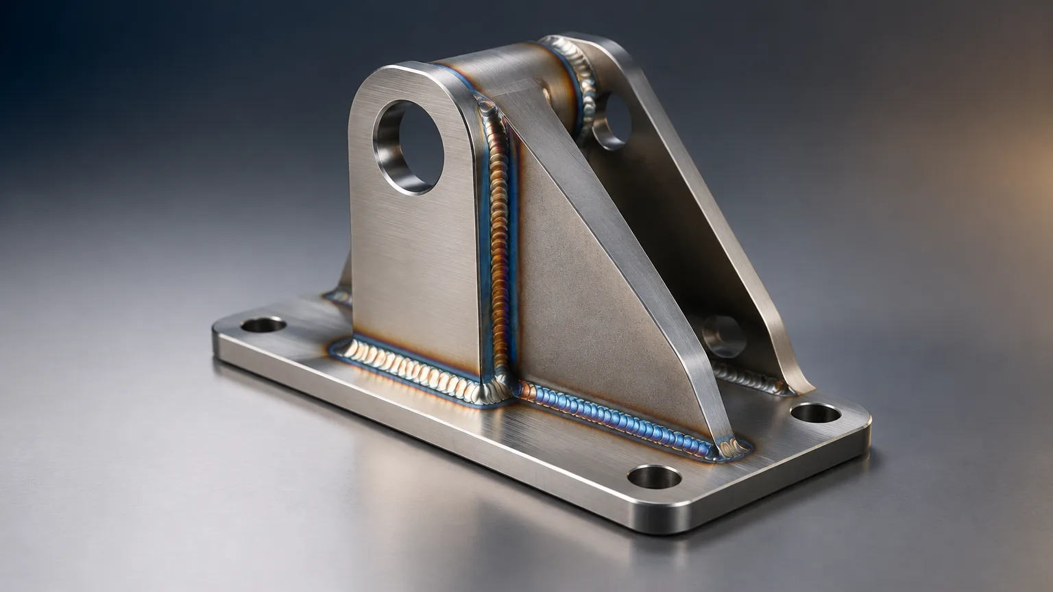 Welded steel frame assembly with formed sheet metal gussets and PEM hardware